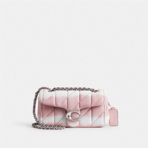 Coach Tabby Shoulder Bag 20 With Quilting And Tie Dye Silber Rosa Mehrfarbig | COH865001