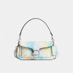 Coach Tabby Shoulder Bag 20 With Rainbow Tie Dye Print Silber Mehrfarbig | COH864917