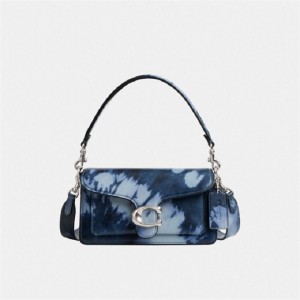 Coach Tabby Shoulder Bag 20 With Tie Dye Print Silber Navy | COH865363