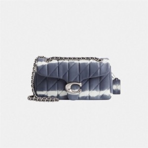 Coach Tabby Shoulder Bag 26 With Quilting And Tie Dye Silber Navy | COH864901