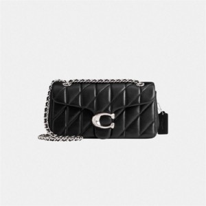 Coach Tabby Shoulder Bag 26 With Quilting Silber Schwarz | COH865000