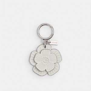 Coach Tea Rose Bag Charm Silber | COH866476