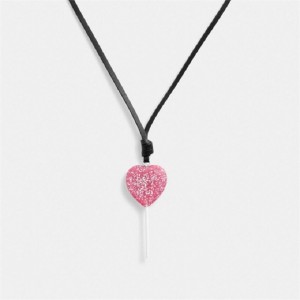 Coach The Lil Nas X Drop Heart Lollipop Necklace Silber Rosa | COH866115