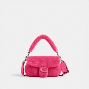 Coach The Lil Nas X Drop Tabby Shoulder Bag 18 In Shearling Silber Hellfuchsie | COH864886