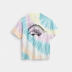 Coach Tie Dye Crewneck T Shirt In Organic Cotton Mehrfarbig | COH866012