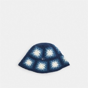 Coach Tie Dye Crochet Bucket Hat Blau | COH866420