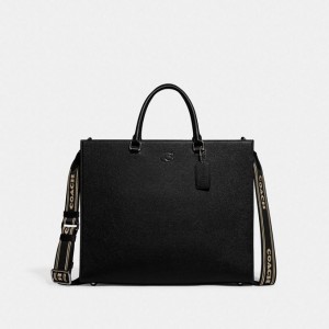 Coach Tote Bag 40 With Signature Canvas Schwarz | COH866522