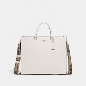 Coach Tote Bag 40 With Signature Canvas Weiß | COH865072