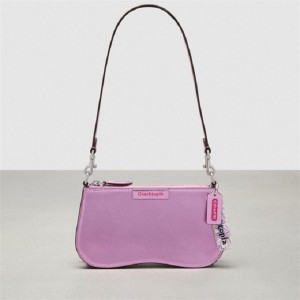Coach Wavy Baguette Bag In Metallic Coachtopia Leather Rosa Metal | COH864813