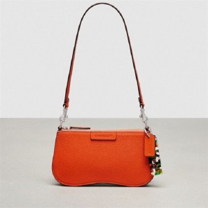 Coach Wavy Baguette Bag In Pebbled Coachtopia Leather Orange | COH864745