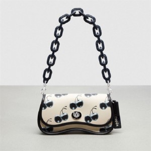 Coach Wavy Dinky Bag In Coachtopia Leather With Cherry Print Schwarz Mehrfarbig | COH864960