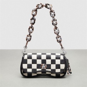 Coach Wavy Dinky Bag In Patchwork Checkerboard Upcrafted Leather Schwarz | COH864970
