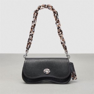 Coach Wavy Dinky Bag With Crossbody Strap Schwarz | COH864978