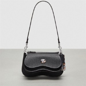 Coach Wavy Double Pouch Bag Schwarz | COH864757