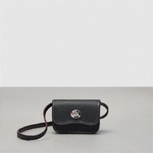 Coach Wavy Wallet With Crossbody Strap Schwarz | COH865592