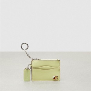 Coach Wavy Zip Card Case With Key Ring In Smooth Coachtopia Leather Hellgrün | COH865562