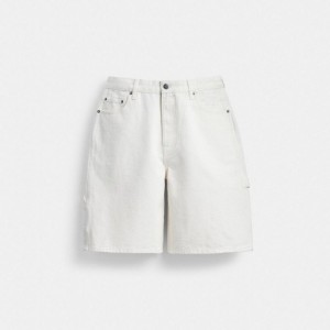 Coach White Denim Shorts In Organic Cotton Weiß | COH866956