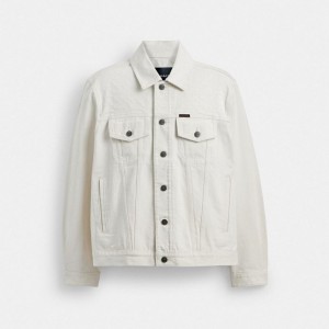 Coach White Denim Trucker In Organic Cotton Weiß | COH866880