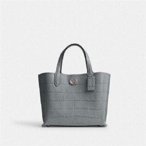 Coach Willow Tote Bag 24 Silber Grau Blau Mehrfarbig | COH865079