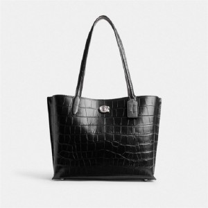 Coach Willow Tote Bag Silber Schwarz | COH865060