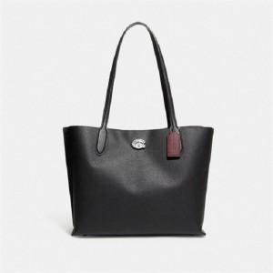 Coach Willow Tote Bag Silber Schwarz | COH865066
