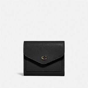Coach Wyn Small Wallet Hellgold Schwarz | COH865606
